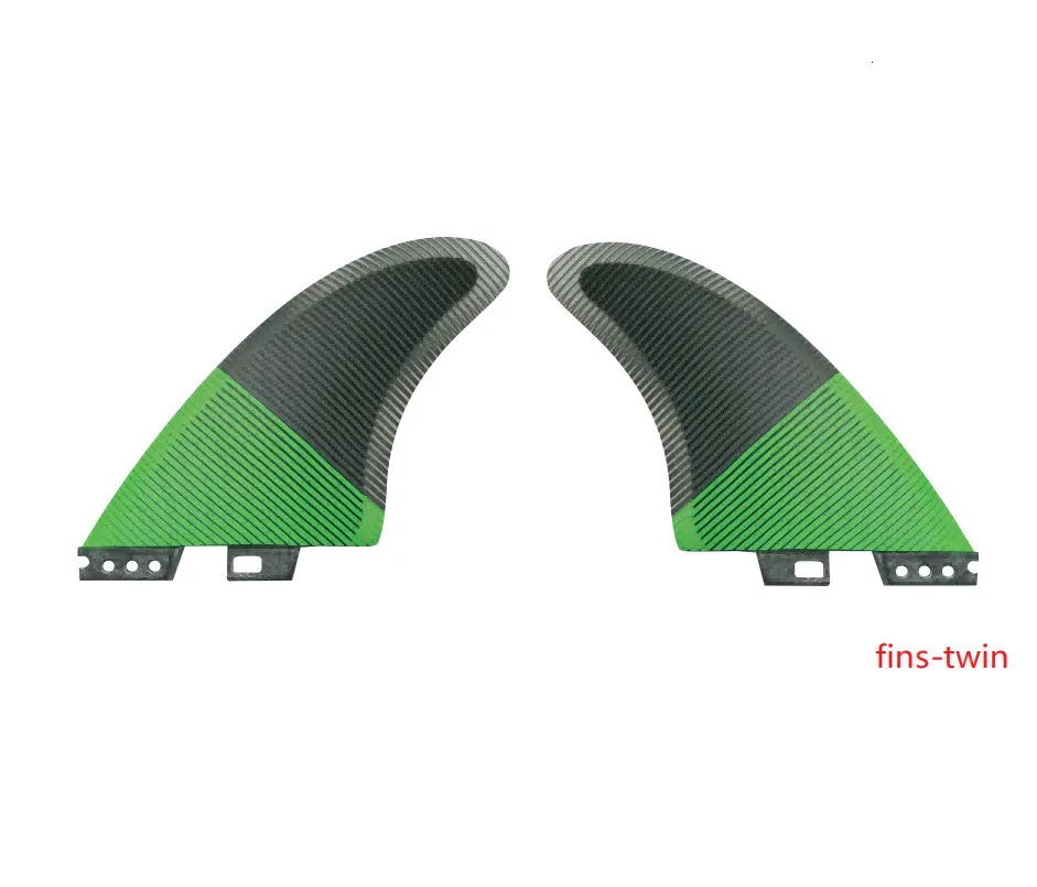 Kayak Accessories Surfing Accessories Surfboard Fins Black Green Fins Two Pieces Twin Three Pieces L Suitable for FCS 2 Fins Carbon Fiber Surf Fin 230704