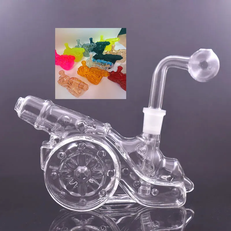 Artillerie créative Conception Brûleur à mazout en verre bong tuyau Porte-pistolet eau tabac dab rig bong narguilé pour fumer Percolateur Narguilés avec bol de 14 mm