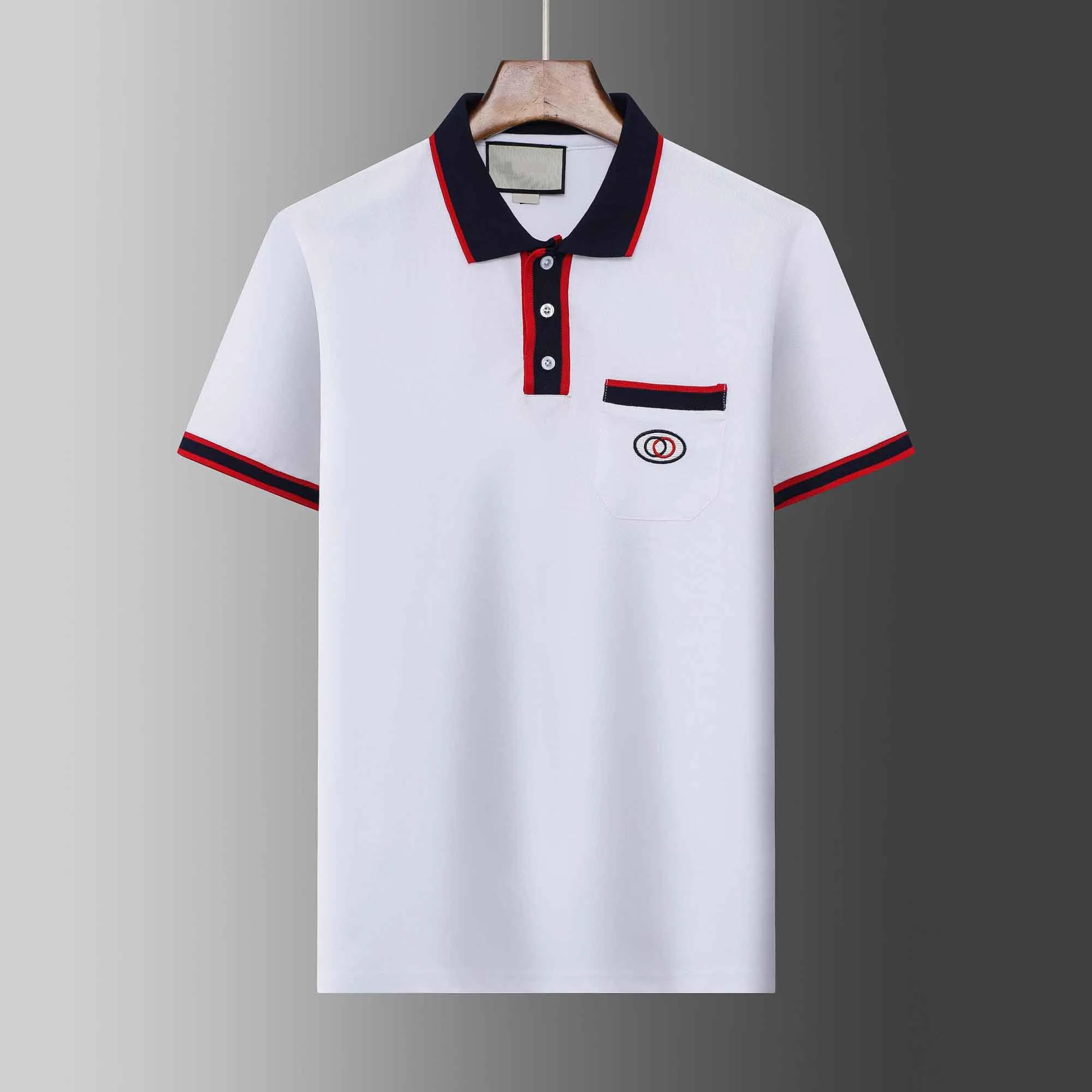 2023 moda polo de manga curta designer camisa masculina lapela carta de alta qualidade topo casual negócios fino encaixe camiseta M-XXXL