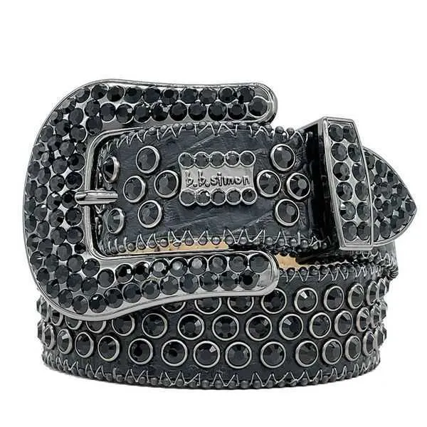 Designer riem bb bb simon Belts for Men Women Glanzende diamanten riem Zwart op Zwart Blauw wit veelkleurig met bling strass steentjes als cadeau w0