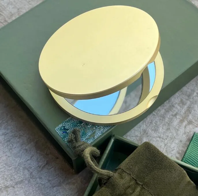 Gold Plated Portable Makeup Mirror   2 Sided Round... 