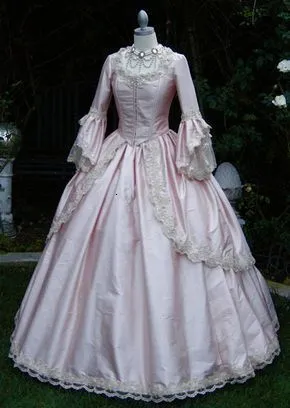 Marie Antoinette Retro Dusty Pink Lace Stain Gothic Corset Evening Gown  Urban Fantasy Ihot Vintage Tea Dress From Daye01, $171.79