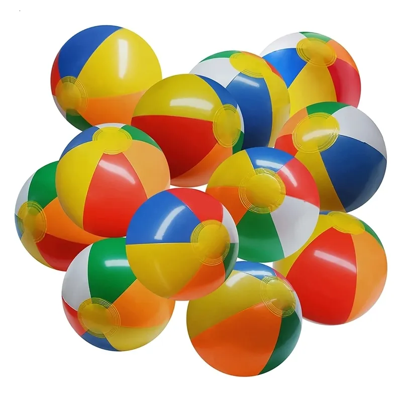 Ballon-Strandbälle, 12 Stück, 40,6 cm, aufblasbarer Ball für Kinder, Schwimmbadspielzeug, Partygeschenke, Dekorationen 230704