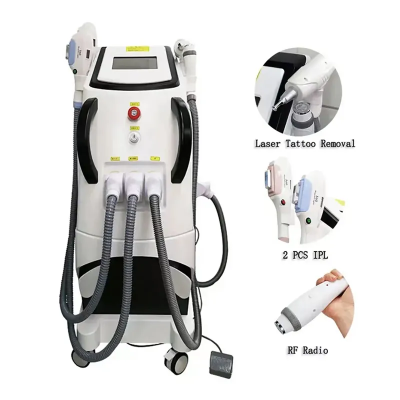 4 I 1 360 Magneto Optic Laser Hair Removal Machine med ND YAG Laser Tattoo Removal RF Body Shaping Laser Epilato