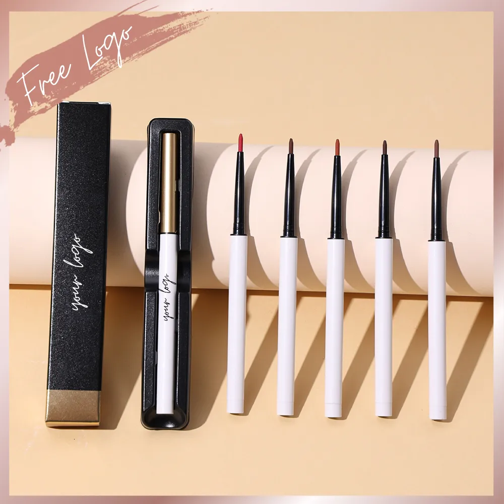 Läpppennor Utdragbar Vattentät Lip Liner Slim Twist Up Läpppenna Krämig Lång bärbar Smidiga läppar Ögonmakeuppenna 0,15g Pigmenterad 230705