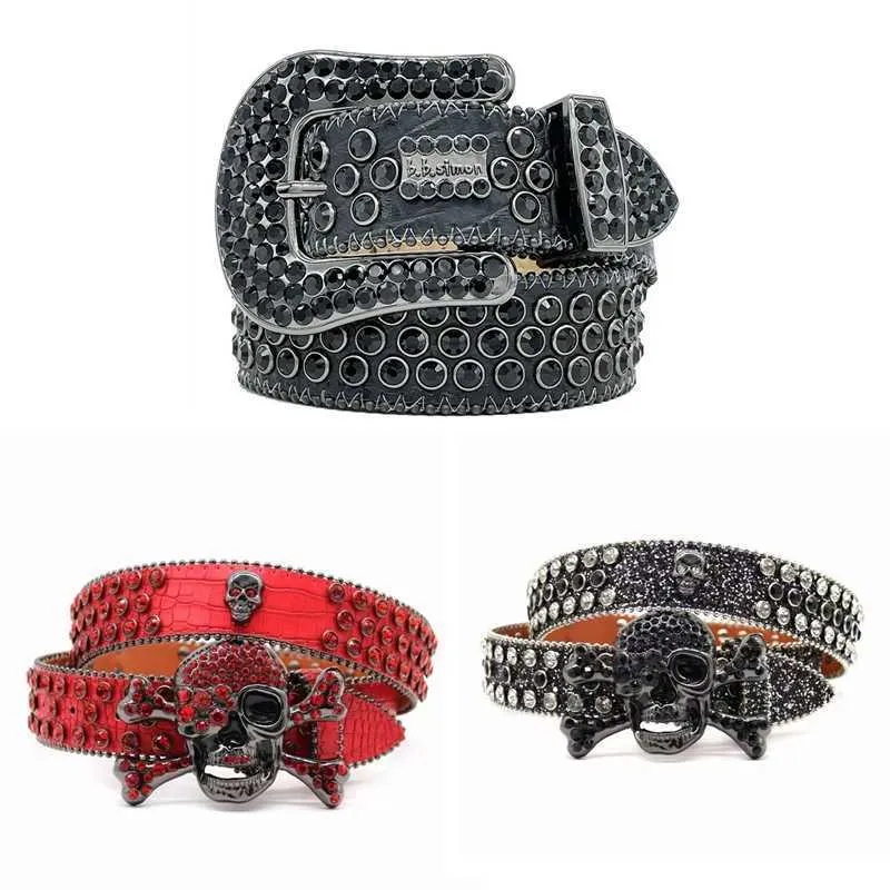 BB Designer Belt BB Simon Belts for Men Women Wame Miamond Belt Black on Black Blue White Multicolour with Bling Rhinestones كهدية W1