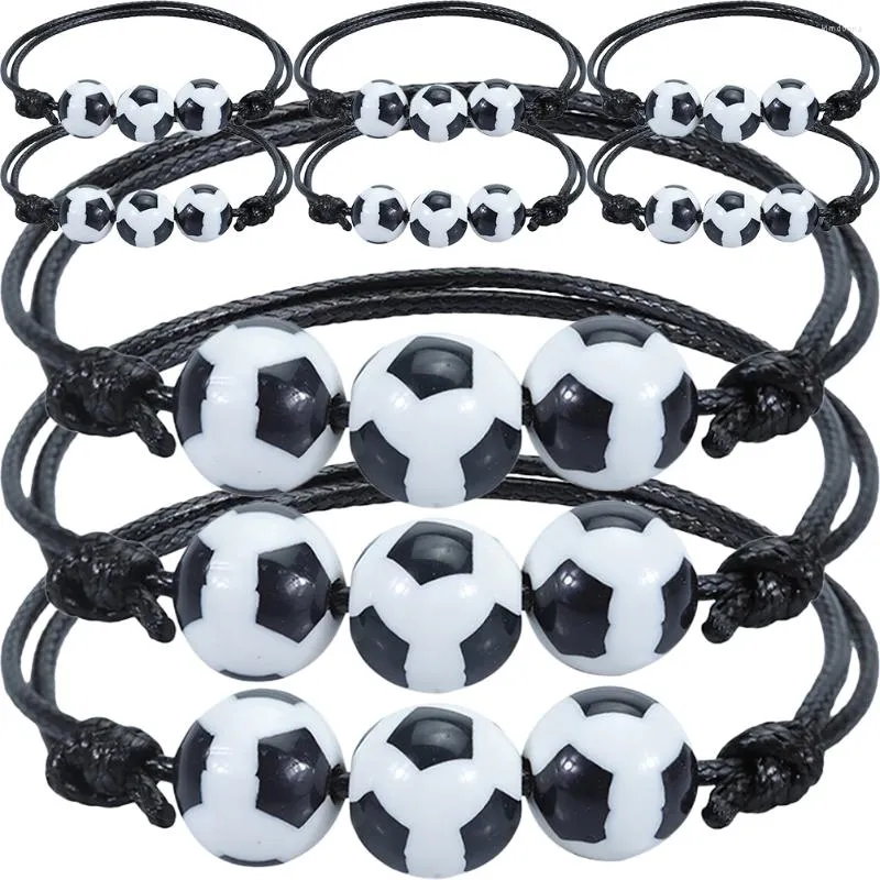 Charm Bracelets 10 Pcs Soccer Wristband Exercise Accessories Adjustable Wristbands Basketball Gifts Football Bracelet Fan