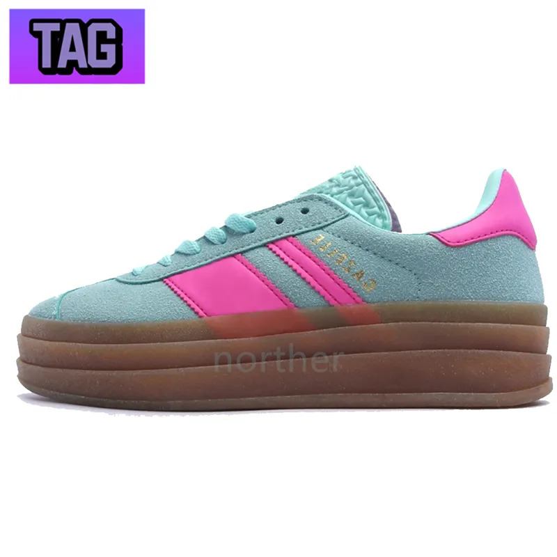 DHgate New Gazelle Bold Platform Casual Shoes for Men and Women in Pink Glow Flash Aqua Grey White Solar Orange Green Almost Yellow and Shadow Red Shoes Accessories
