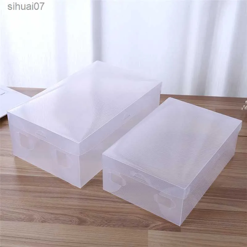 6 pcs Transparent Boîte À Chaussures De Stockage En Plastique Transparent Boîtes À Chaussures Pliable Chaussures Cas Titulaire Boîte À Chaussures Transparent Chaussures Organisateur Boxe L230705