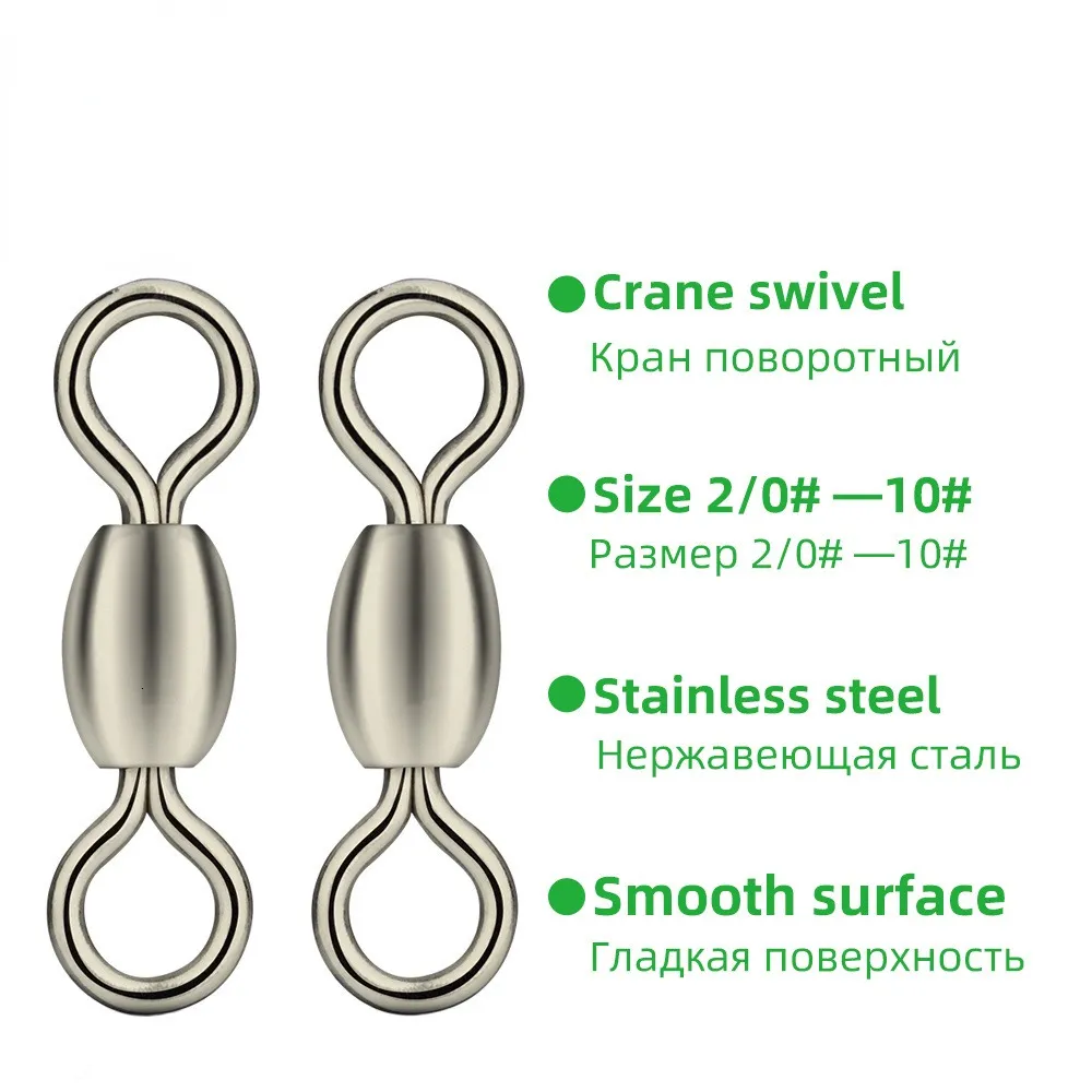 Anzóis de pesca TIANNSII 500 peças Conector Guindaste Giratório Cobre Com Anel Sólido De Aço Inoxidável Para Água Doce De Água Salgada 230705