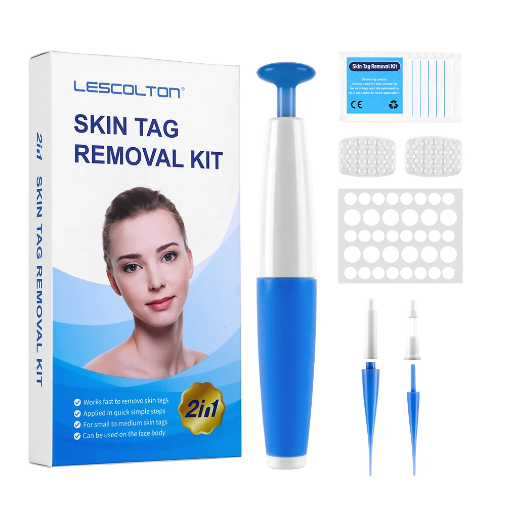 Устройства по уходу за лицом Lescolton Skin Tag Kit 2 в 1 в 1 Авто -ручка модернизирована 1 3 мм 3 5 мм безболезненные мили.