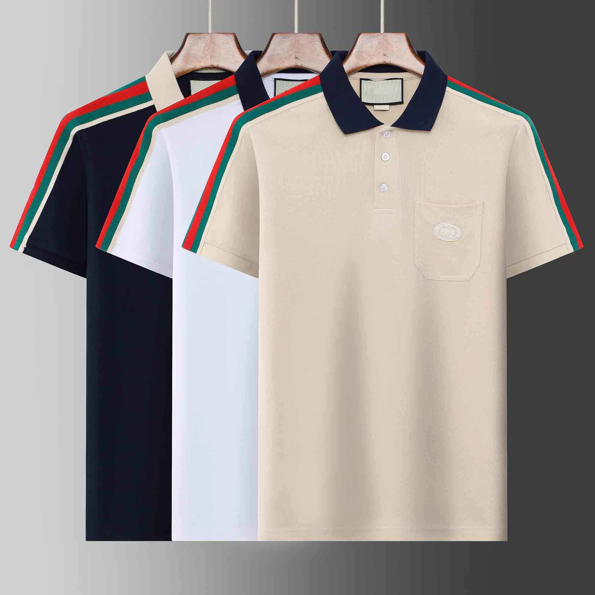 2023 Roupas masculinas de luxo designer de camisa pólo marca polo casual moda carta impressão bordado high street masculino polos t-shirt. M-3GG