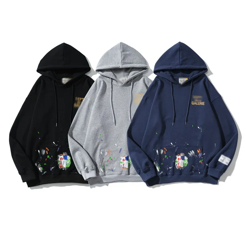 Men's graffiti letter print online pullover long sleeve hoodie