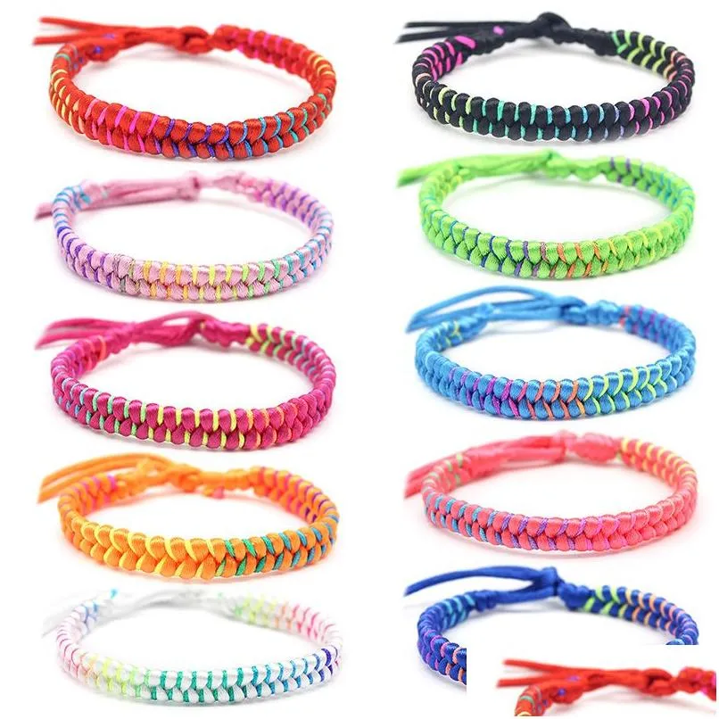 Bedelarmbanden Nepal Boho Hand Weave Gevlochten Voor Vrouwen Boheemse Vintage Colorf Cotton String Rope Etnische Bangle Polsband Vriend Je Dhzis