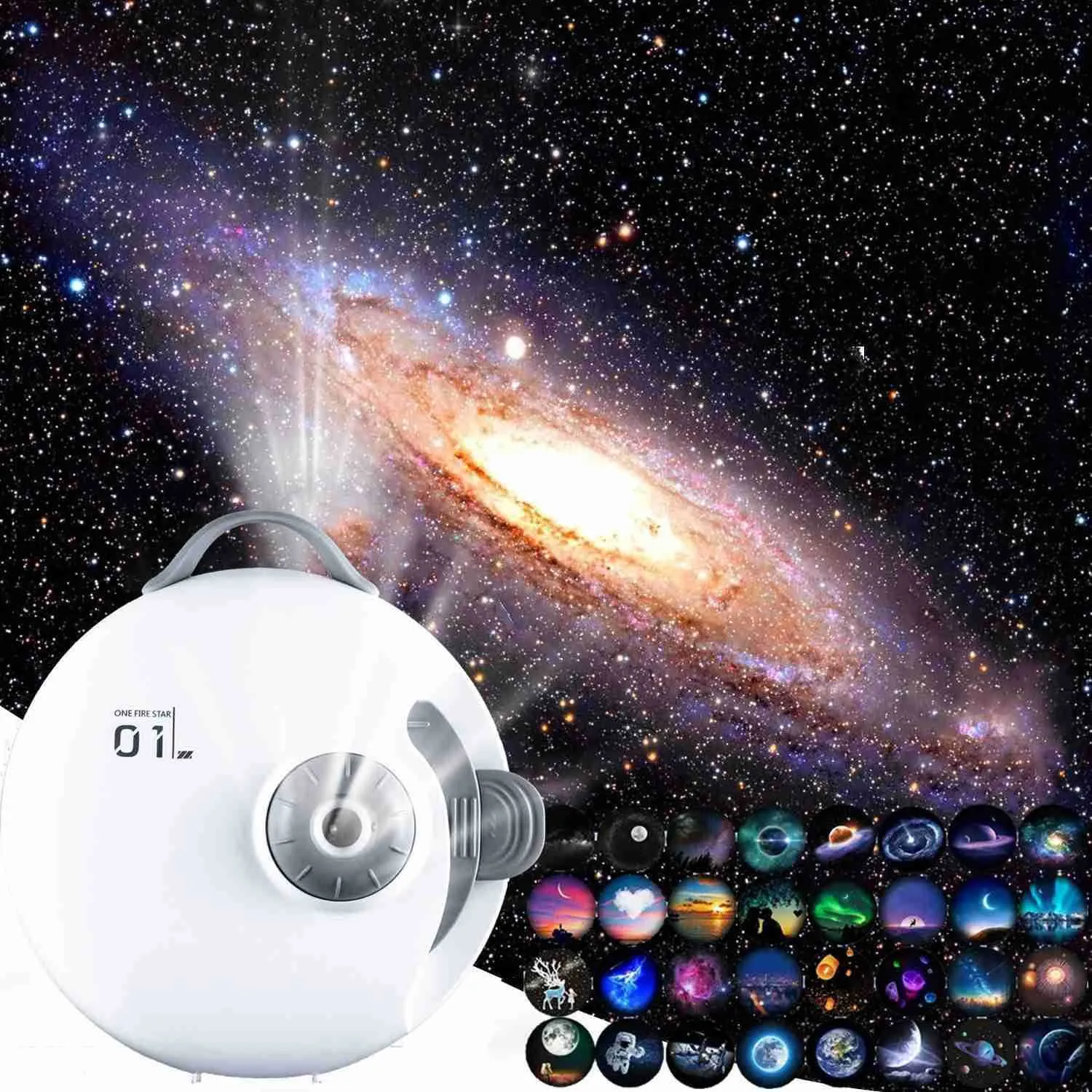Lampor 32 i 1 Galaxy Planetarium Starry Sky Night Light med Bluetooth Music Star Projektor LED-lampa för barn sovrumsinredning HKD230704