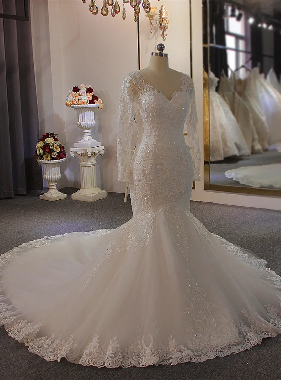 Risparmia alla grande su Abiti Da Sposa Sirena Illusione Abiti Da Sposa  Sirena Illusione Con Applique O Scollo Trasparente E Abito Da Sposa In  Pizzo