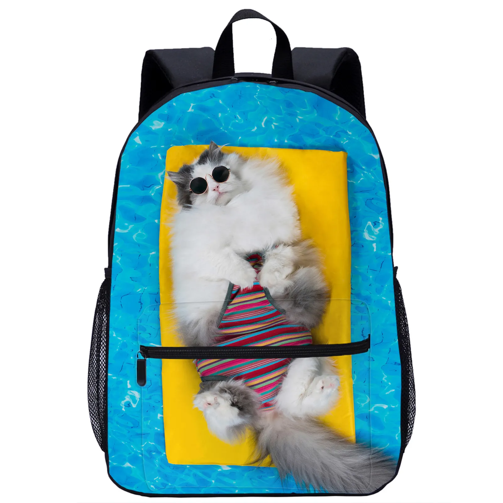 Sacs à dos chaton chat sac à dos 17 pouces impression 3D sac pour enfants pour adolescent décontracté enfants grand voyage motif personnalisé 230705