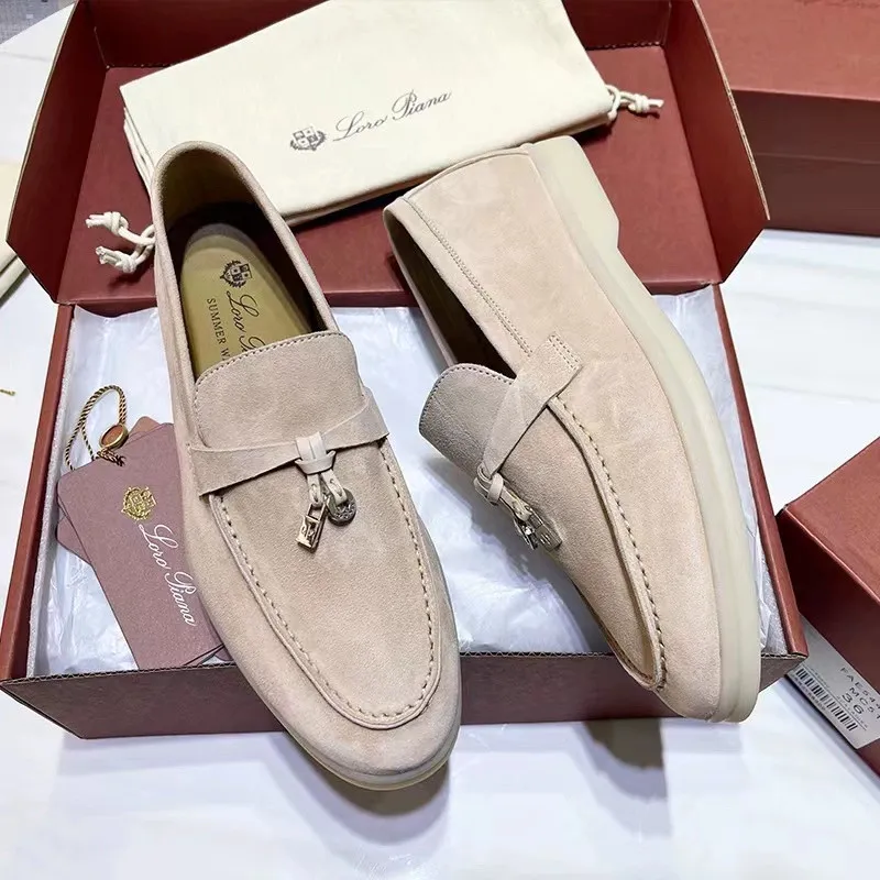 Loro Piana Scarpe LP Casual Uomo Donna Mocassini Flat Low Top Oxford in pelle di mucca scamosciata Scarpe firmate Mocassini Mocassini Slip Sneakers