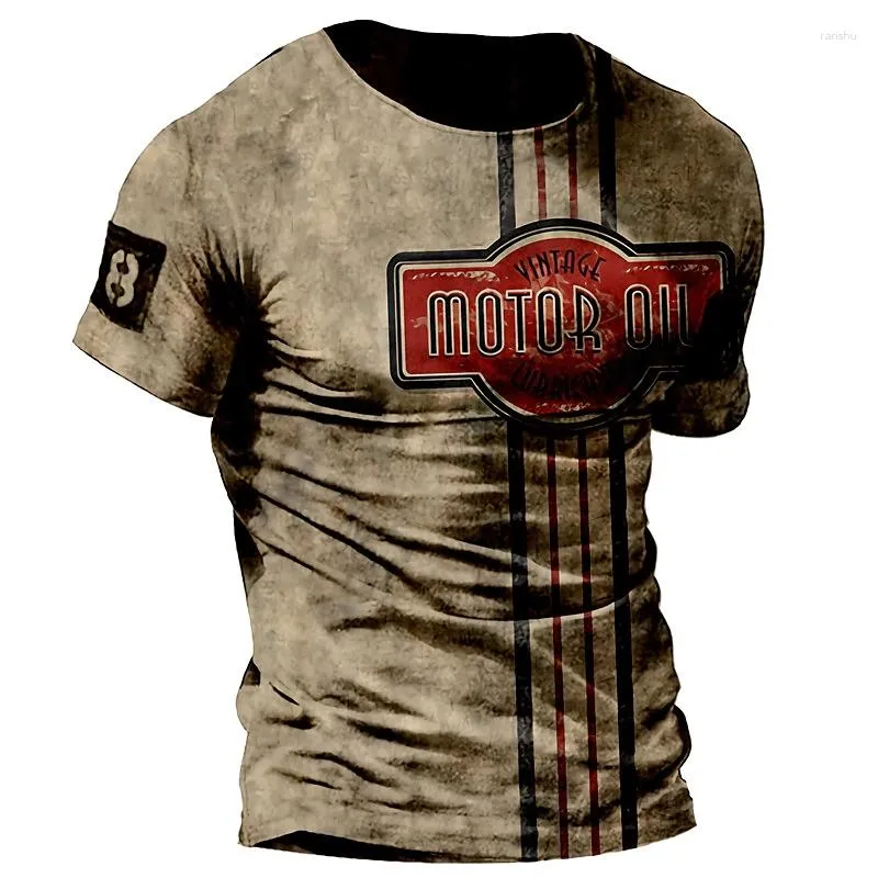 남자 T 셔츠 빈티지 남성 오토바이 셔츠 3D 프린트 바이커 짧은 슬리브 남성용 트셔츠 스웨트 의류 라이더 Camiseta