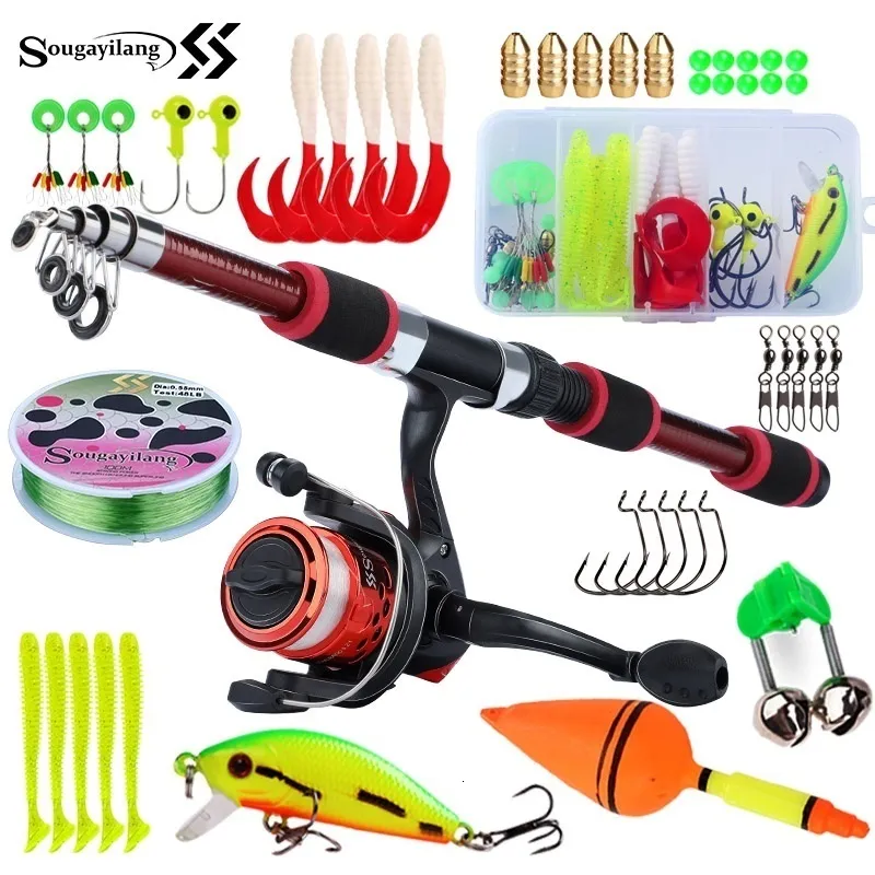 Sougayilang Telescopic Fishing Holder Reel Combo With Line Accessories Set  For Beginners And Kids Pole 230705 From Daye09, $17.22