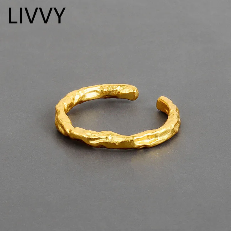LIVVY Silver Color Fashion Simple Twist Rope Rings Women Opening Geometric 2021 Trend Party Gifts Accessories