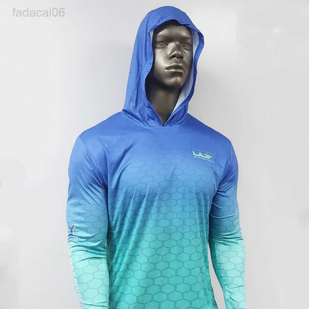 Balıkçılık Aksesuarları Okyanus Erkekler Balıkçı Hoodie Uzun Kollu UV Dayanıklı Koşu Dayanıklı Balıkçılık Takım Nefes Alma Takım Özelleştirilmiş Balıkçı Gömlek Ropa Hombre HKD230706