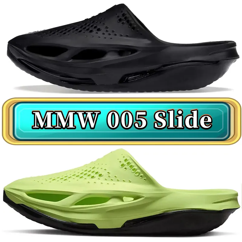 MMW 005 Diapositivas Zapatillas para hombre Diseñador Sandalias de verano chanclas Tobogán fresco Playa al aire libre Zapatilla de interior Avena negra Volt Hueso ligero Hombres Diapositivas moda Sandalia de playa