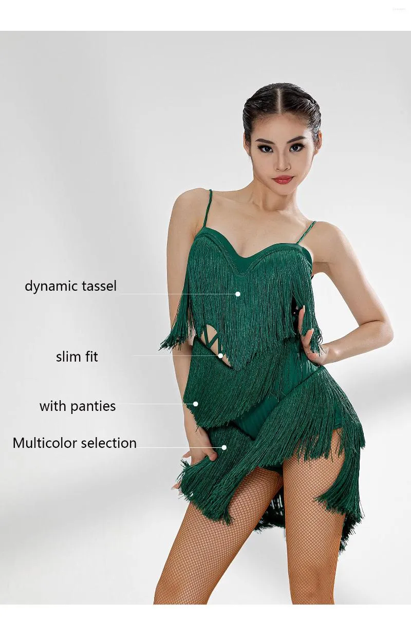 green emerald velvet dress Custom Size Dark Green Feather Competition Latin Dance Dresses Blackpo –  Moderndancedress.com main image 1