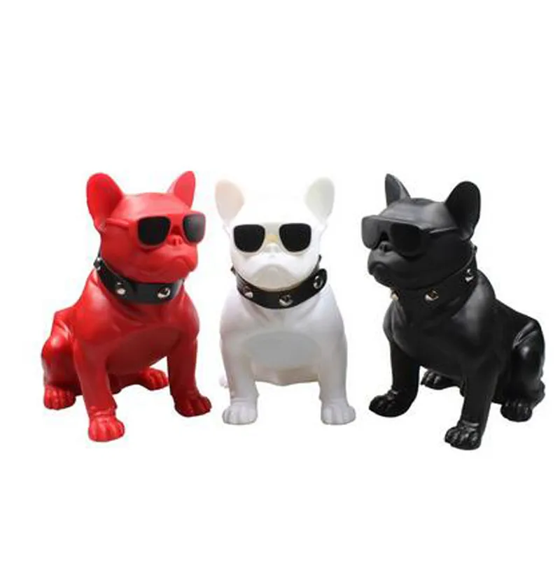 Bulldog Bluetooth Speaker Dog Head Wireless Portable Subwoofers Handsfree Stereo Bass Support TF Card USB FM Radio Loud AUX USB Black Red CH M10 TWS