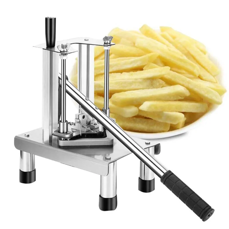 LINBOSS CE usage domestique type vertical presse à main patate douce bande extrusion machine manuelle 7mm10mm 14mm pomme de terre bâton découpeuse