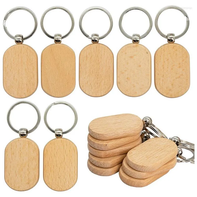 Portachiavi in legno vuoto Tag chiave in legno fai da te Confezione da 20 pezzi