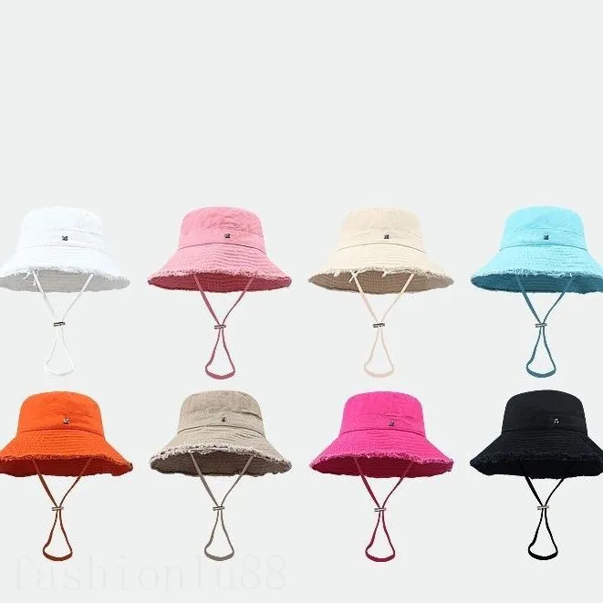 Strzępione le Bob Designer Bucket Hat Fashion Caps Summer Beach na zewnątrz wędkarstwo Cappello Wygodne zużycie moda czarne białe czapki męskie szerokie grzbiet pj027