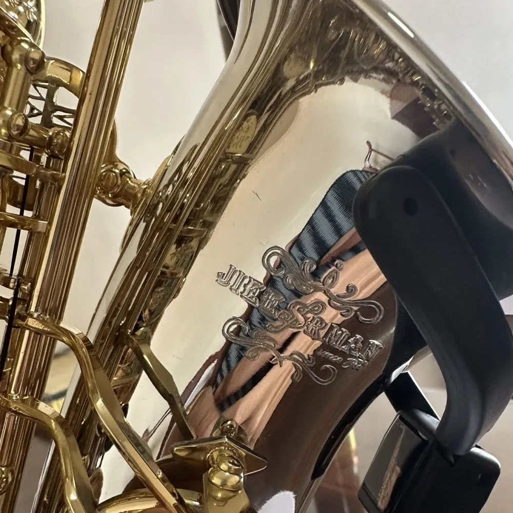 AS-800G Altsaxofon E-platt mässing nickelpläterad silver dubbelribbad förstärkning professionellt spelar jazzinstrument med fodral altsax