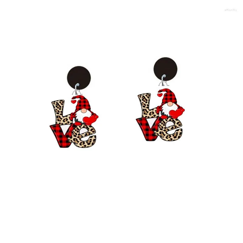 Dangle Boucles D'oreilles 2023 Santa Claus Acrylique Boucle D'oreille Pour Les Femmes Amour Coeur Époxy Bijoux Cadeau