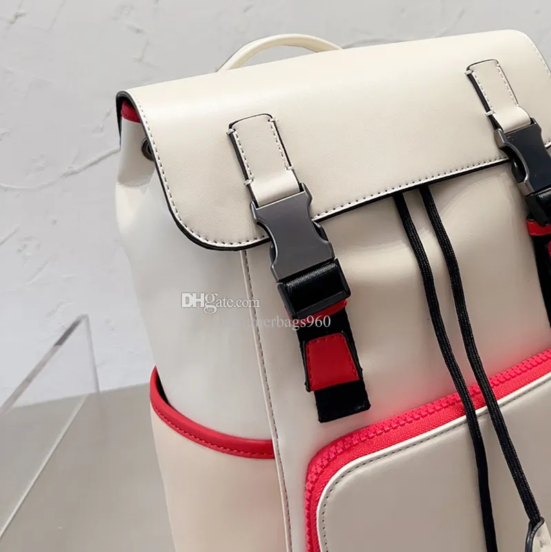 Reser ryggsäck män packar vintage designer spår datorpåsar avslappnade läder axlar plånbok med bältesband komposit högkvalitativ väska