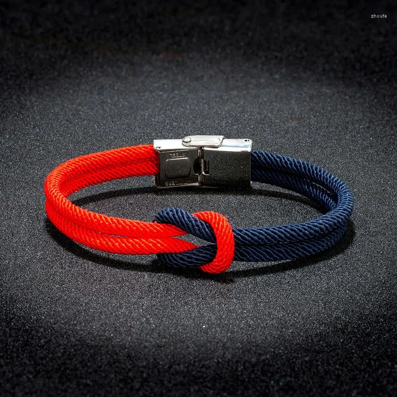 Braccialetti con ciondoli Moda Colore rosso Bracciale in corda con ombrello stile blu marino per uomo e donna Gioielli Cuore cravatta Croce Coppia maschio all'ingrosso