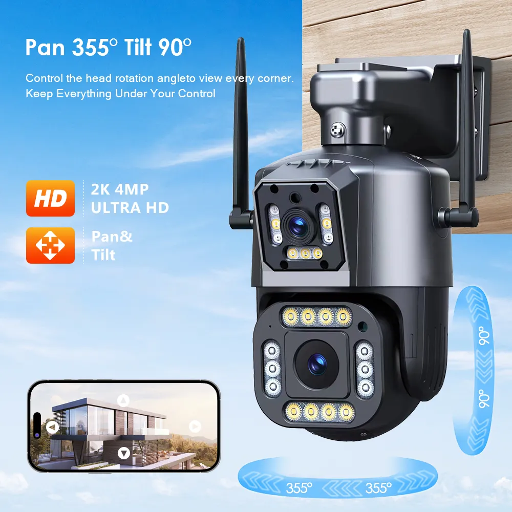 Comprar 2K 4MP Cámara WiFi de doble lente Videovigilancia Monitor