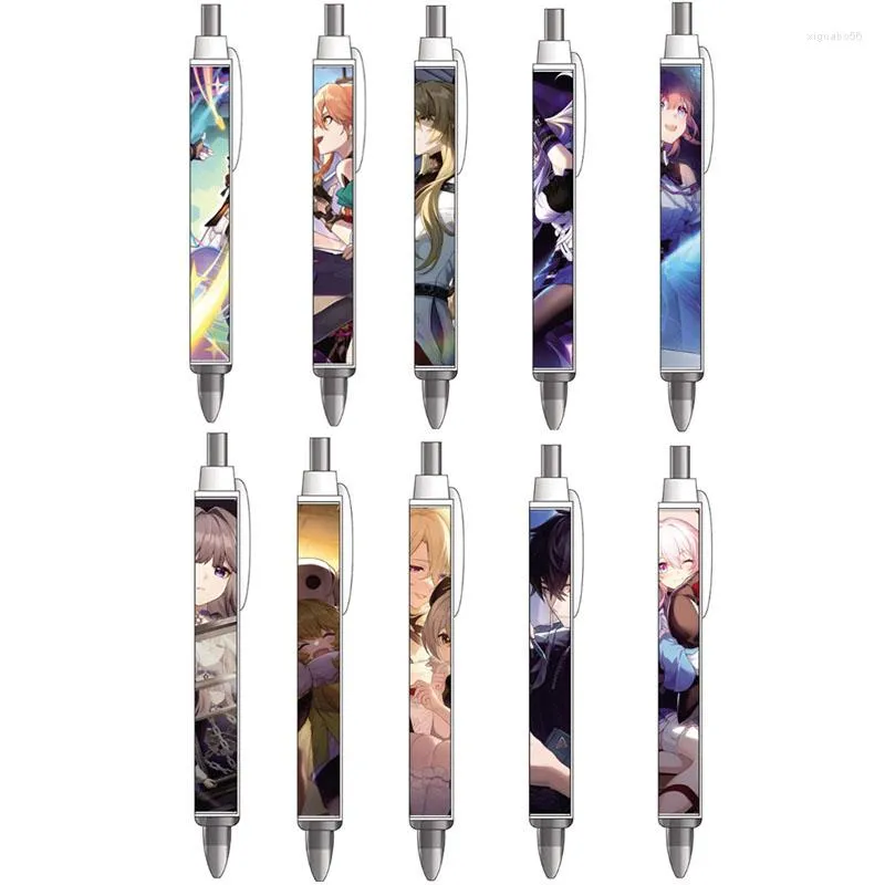 Cartoon Anime Honkai: Star Rail Gel Set Set School Supplies Ballpoint Студенты офисные канцелярские канцелярские канцелярские канцелярские принадлежности Коссальные подарки