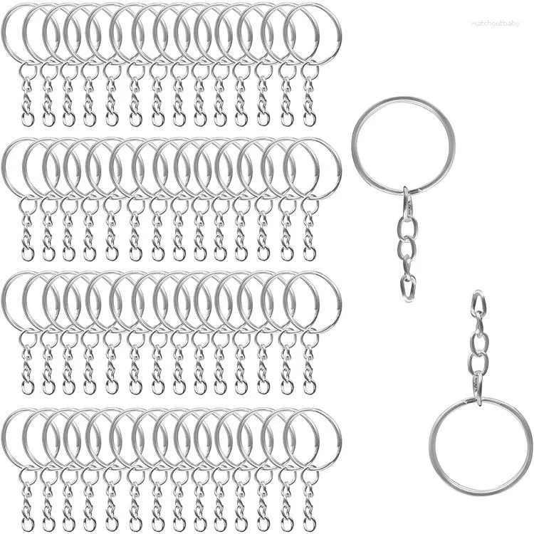 Keychains Keyring Keychain Split Ring 100pcs Metal Blank Rings Keyfob Key Pendant Chains_voghion.com