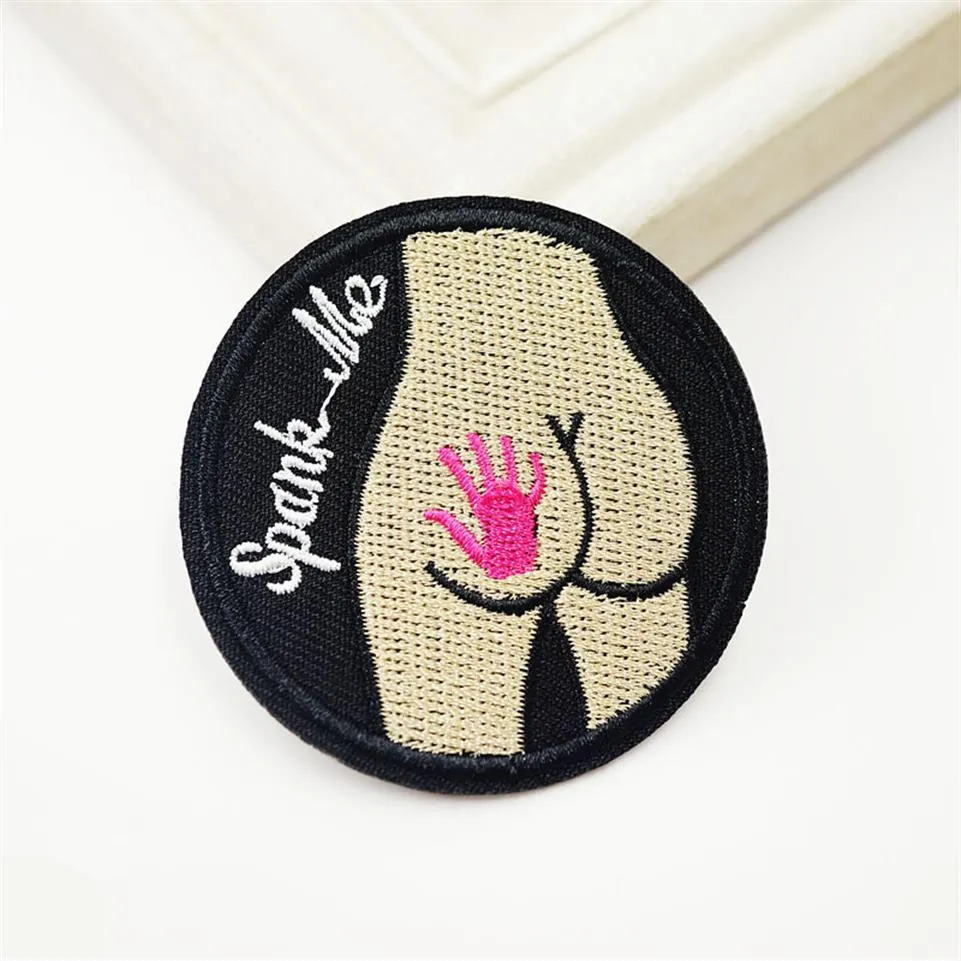 Spank Me Size5 5X5 5 cm bricolage tissu Patch Badge brodé mignon Badges Hippie fer sur enfants dessin animé patchs pour vêtements293q