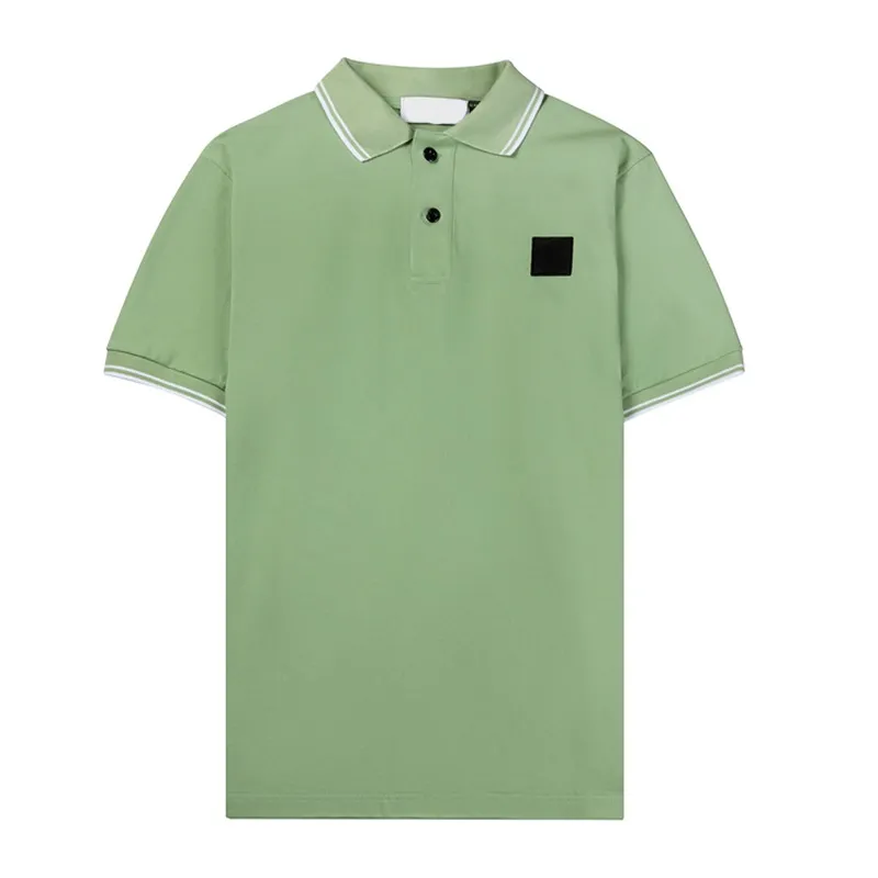 Zomer T-shirt met korte mouwen 22SS18 Mannen poloshirt Slanke revers Halve mouw Sociale jeugd Effen kleur shirt Tij heren nieuwe polo 2605