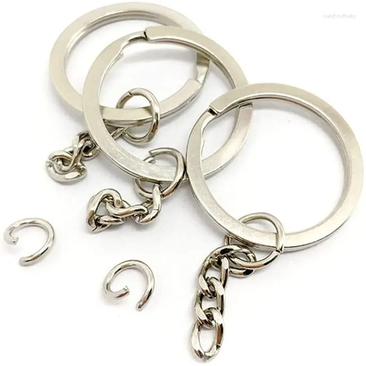 Keychains Keyring Keychain Split Ring 100pcs Metal Blank Rings Keyfob Key Pendant Chains_voghion.com