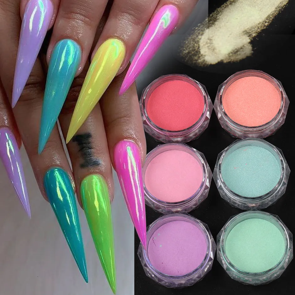 Shining Rainbow Neon Colors Nails Art Fine Glitter Powder Dust