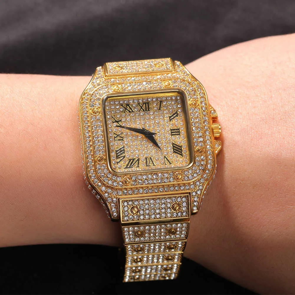 Iced out 2025 square watch
