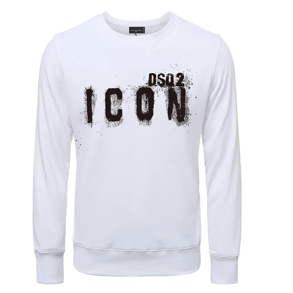 DSQ2 Nouveau Pull Homme Pull Lettre Impression Automne Nouveau Pull Col Rond Lâche Haut Décontracté