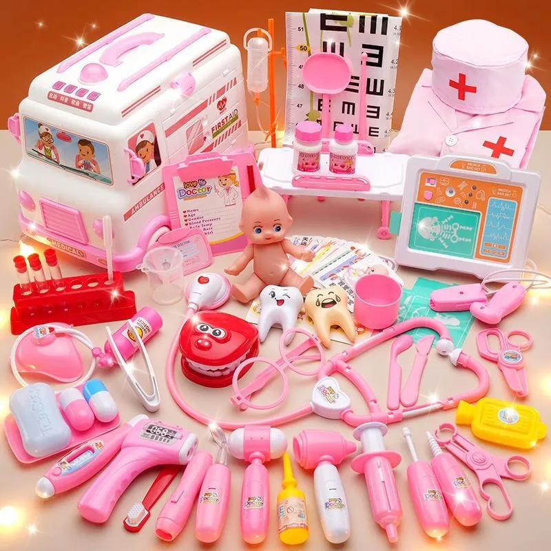 Tools Workshop Doctor Set Pretend Play Girls Rol Oyun Oyunları Hastane Aksesuar Kiti Hemşire Çocuk Sabitleri 3 10 Yaşındaki Kız 230705