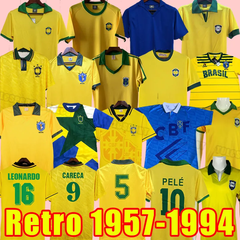 Brésil maillots de football rétro Ronaldo Ronaldinho KAKA R. CARLOS camisa de futebol BraziLS maillot de football RIVALDO vintage 91 93 94 1957 1970 71 78 1985 1988 1992 1994 1978