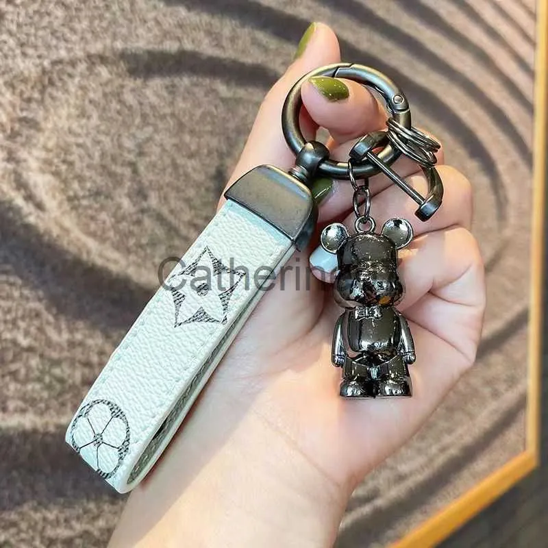 Designer Keychains Solid Color Monogrammed Bear Keyrings for Car Keys Bags and Pendants