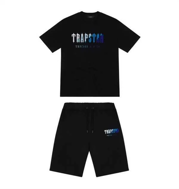 23ss Edição Limitada TrapStar T-Shirt Manga Curta Shorts Shooter Terno London Street Fashion Cotton Comfort Couple Design Avançado 55ess