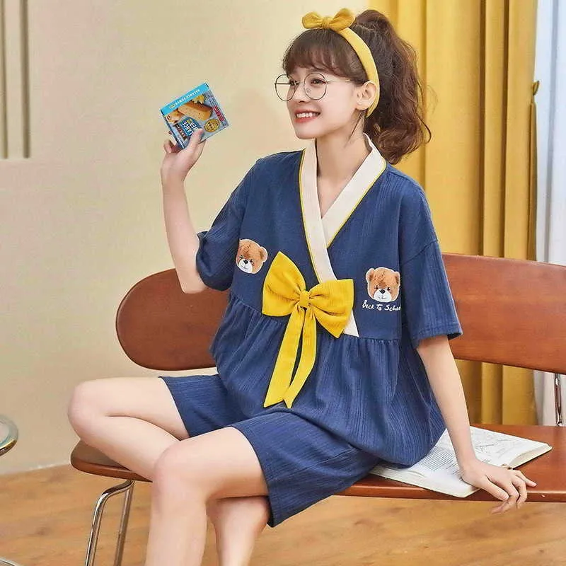 Sweet And Cute Womens Summer Nursing Sleepwear Set Japan Summer